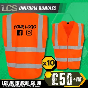 10x Hi Vis Vest With Printed Logo