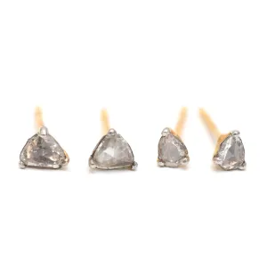 14k Rose Cut Diamond Stud Earrings