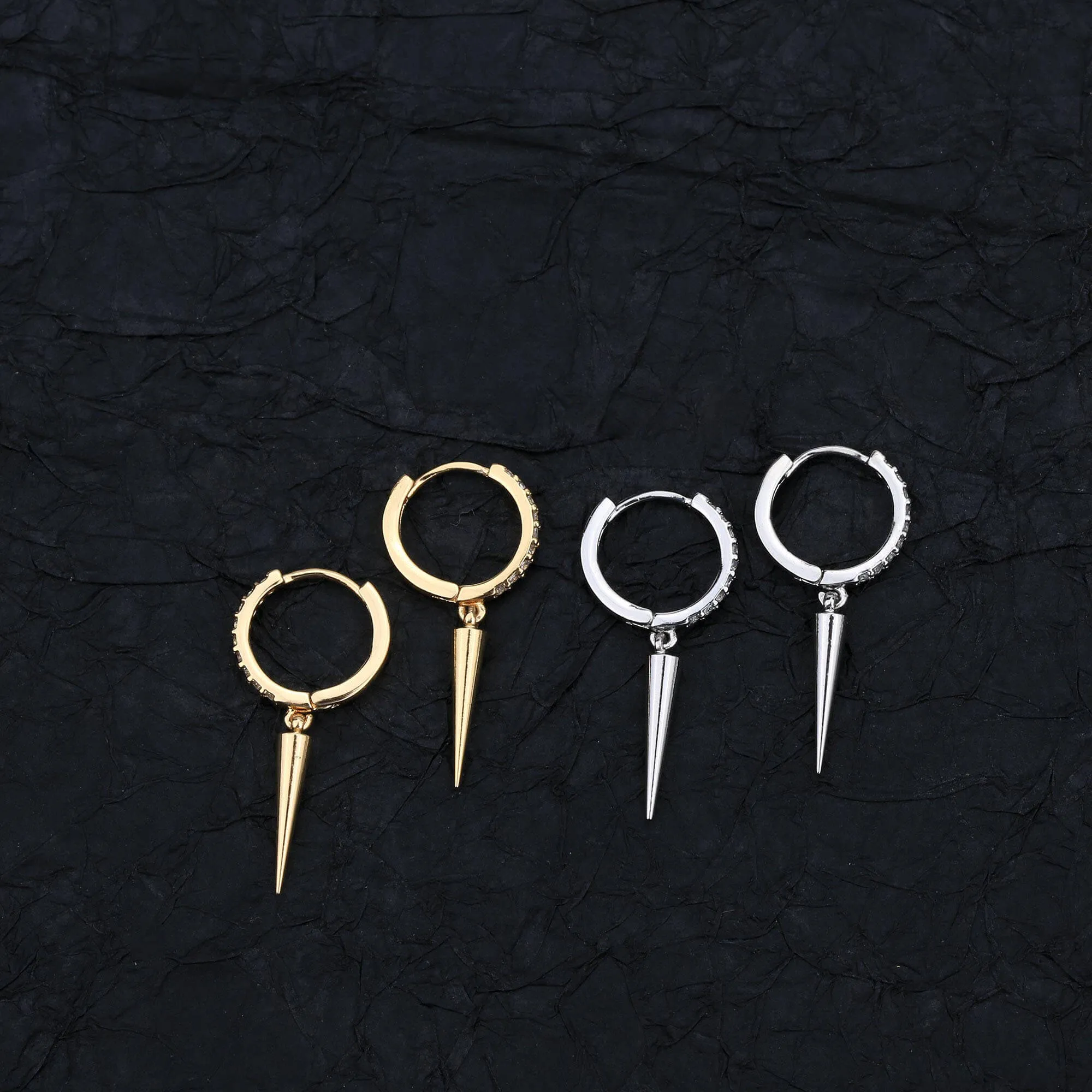 20G 2PCS Sleek Cone Dangle Drop Earrings