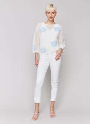 3/4 Drop Sleeve Floral Top