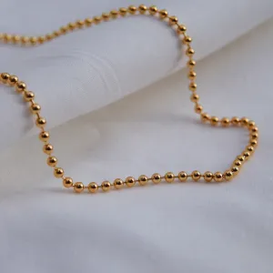 3mm Thick Bead Ball Chain Necklace