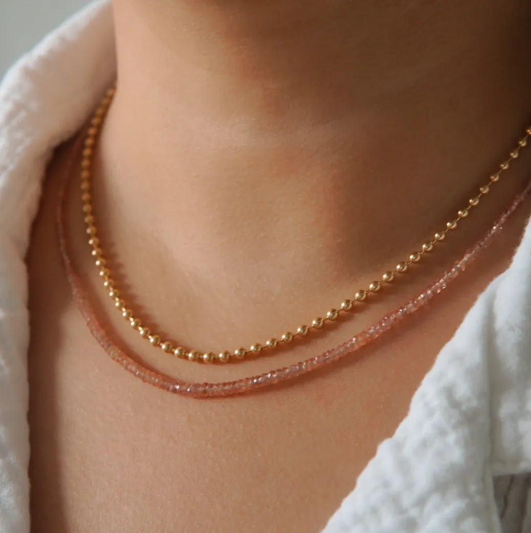 3mm Thick Bead Ball Chain Necklace
