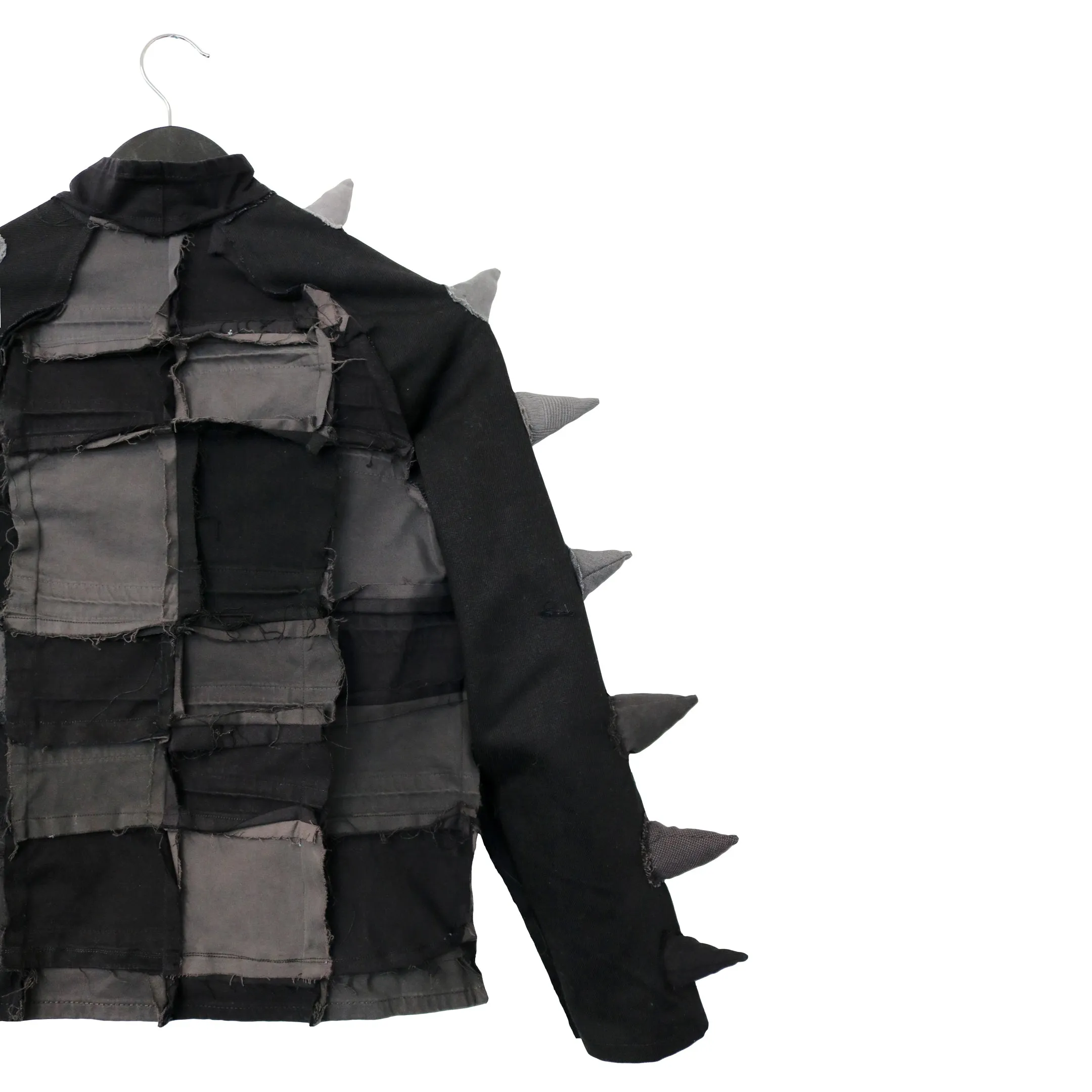 A Box Full Of Sharp Objects - Upcycled Denim Jacket with Soft Spikes