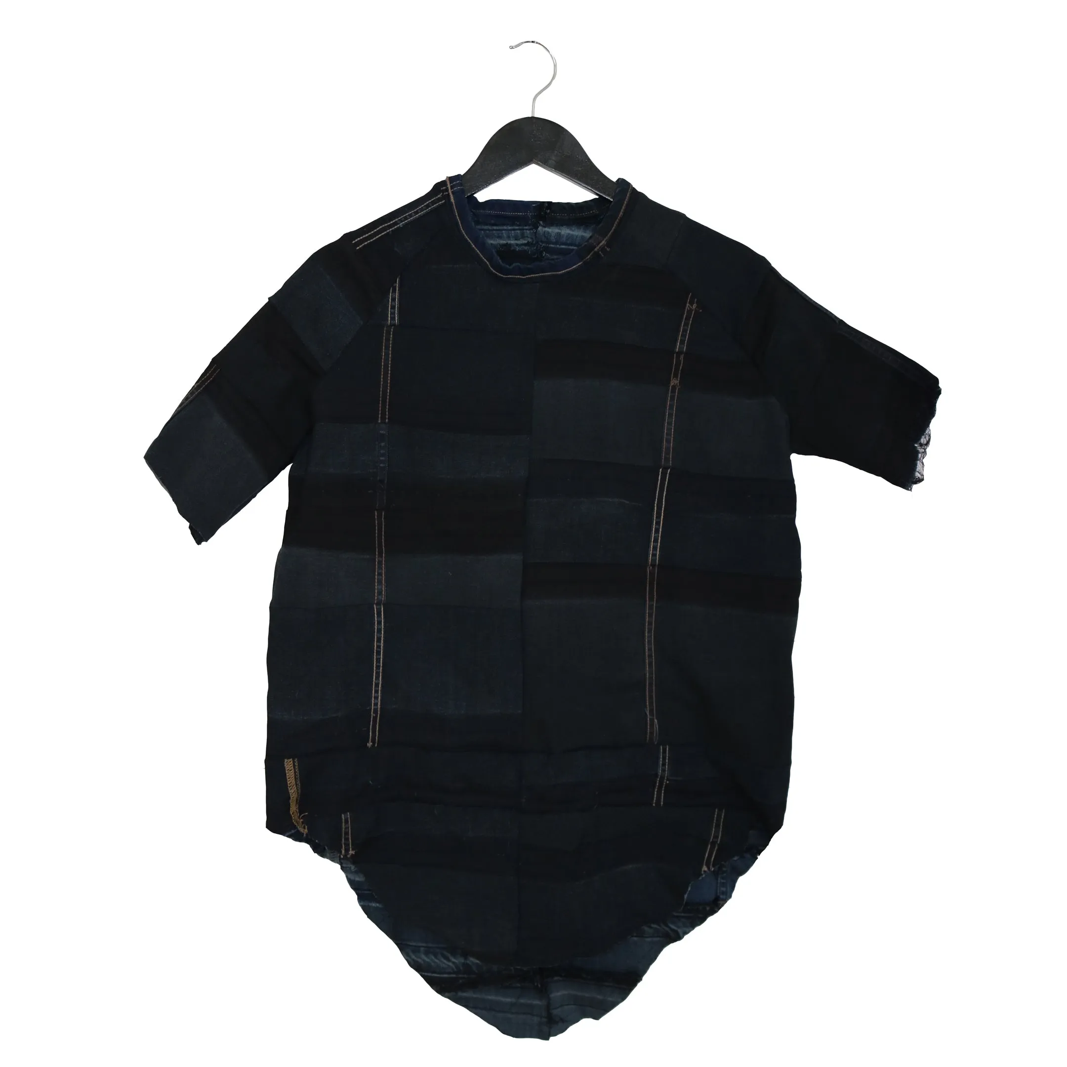 A Call To Arms - Reversible, genderfree upcycled denim t-shirt