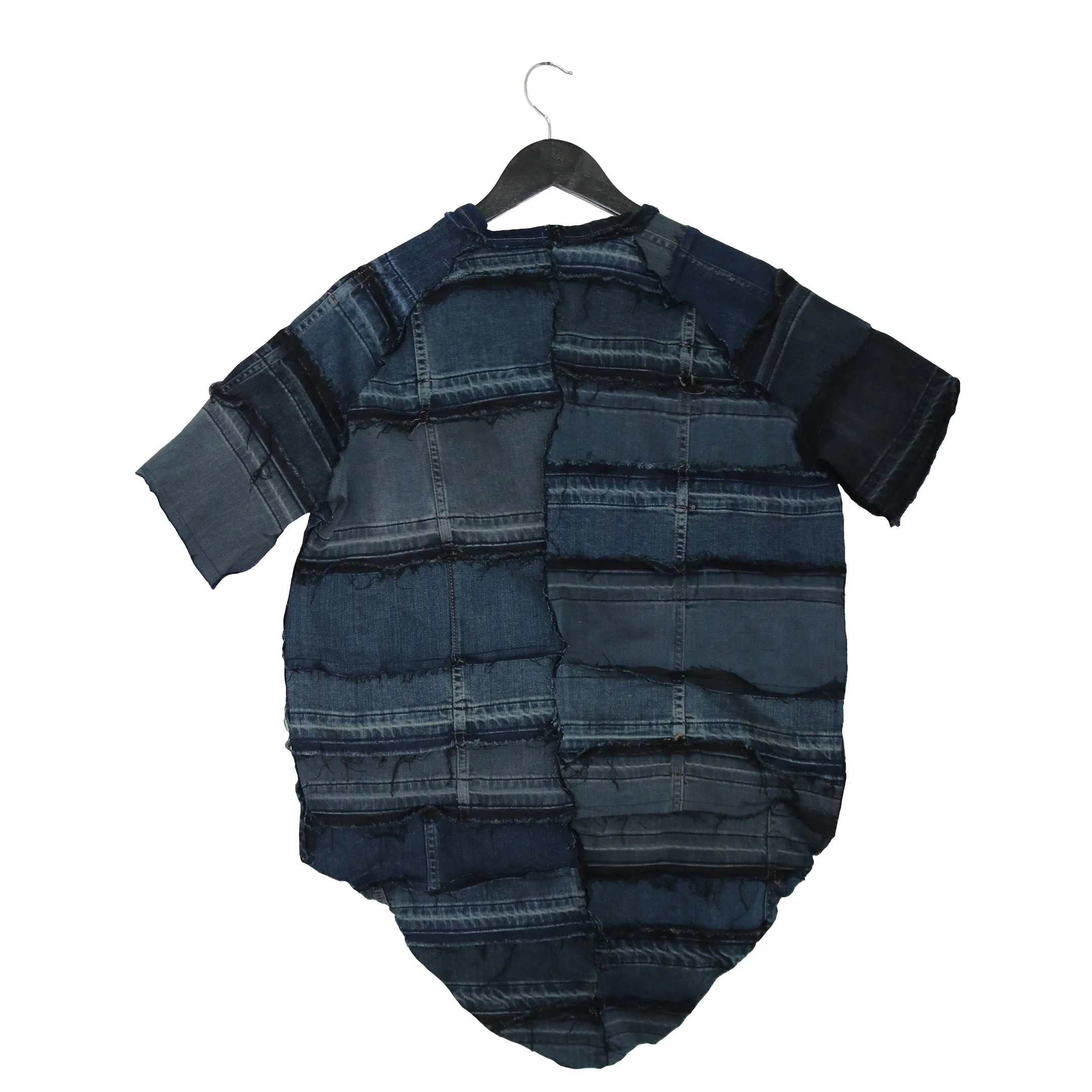 A Call To Arms - Reversible, genderfree upcycled denim t-shirt