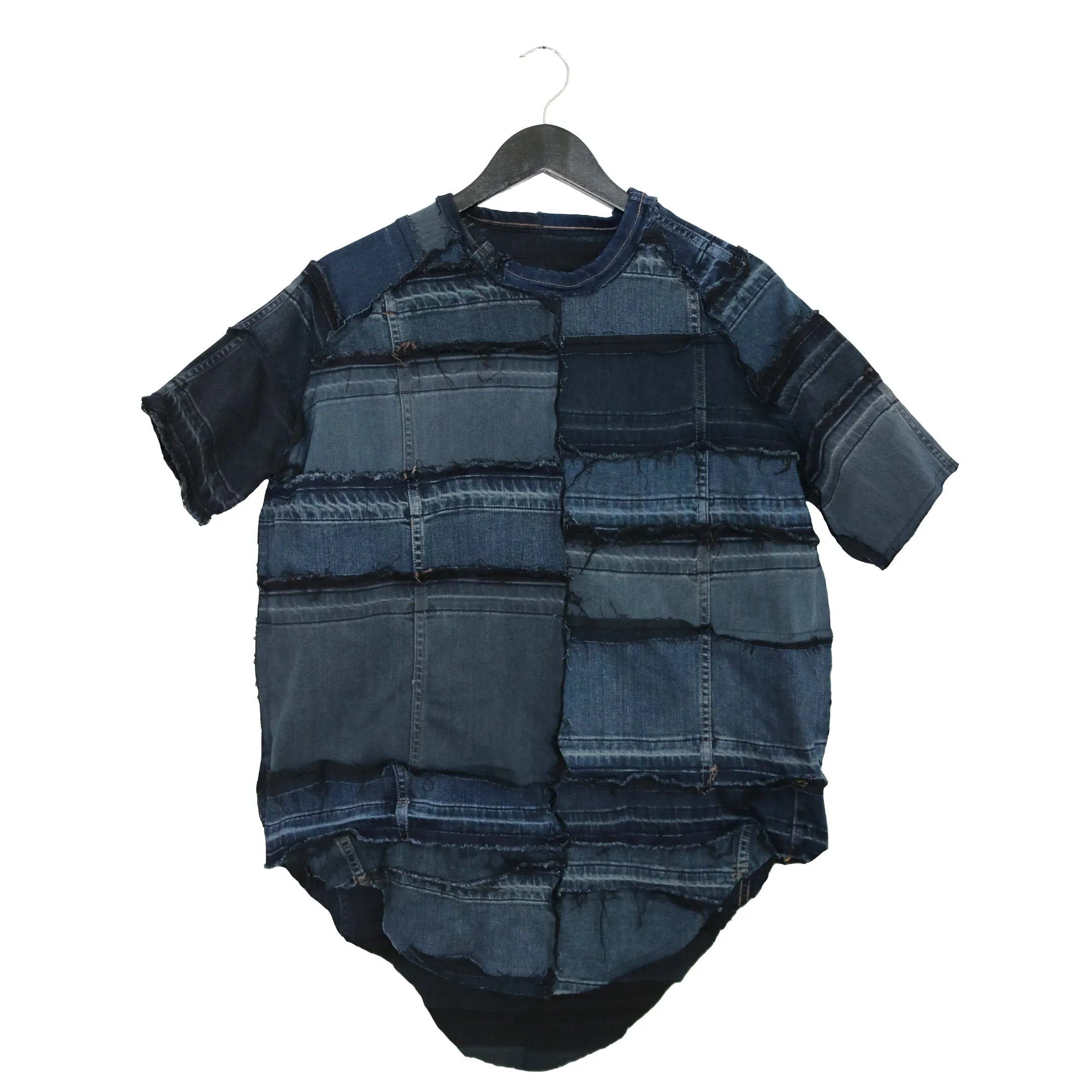 A Call To Arms - Reversible, genderfree upcycled denim t-shirt