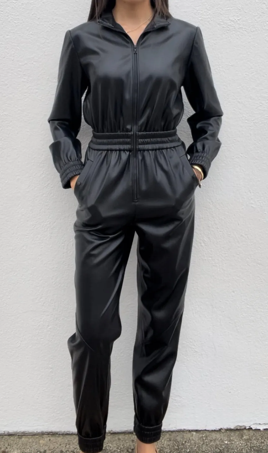 Alice Olivia Faux Leather Jumpsuit (NWT) - Size 4