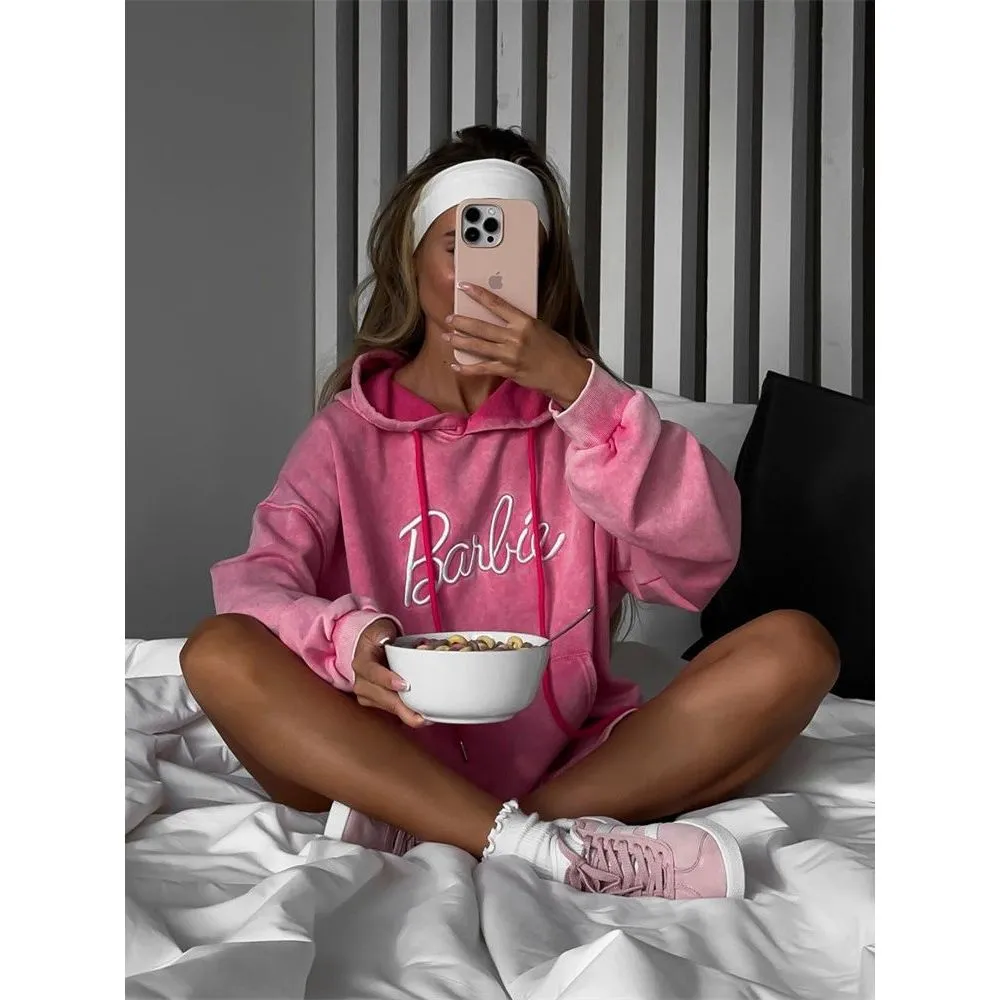 American Retro Distressed and Washed Barbie Sweatshirt