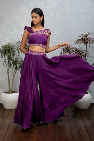 Amethyst purple sharara with crop top