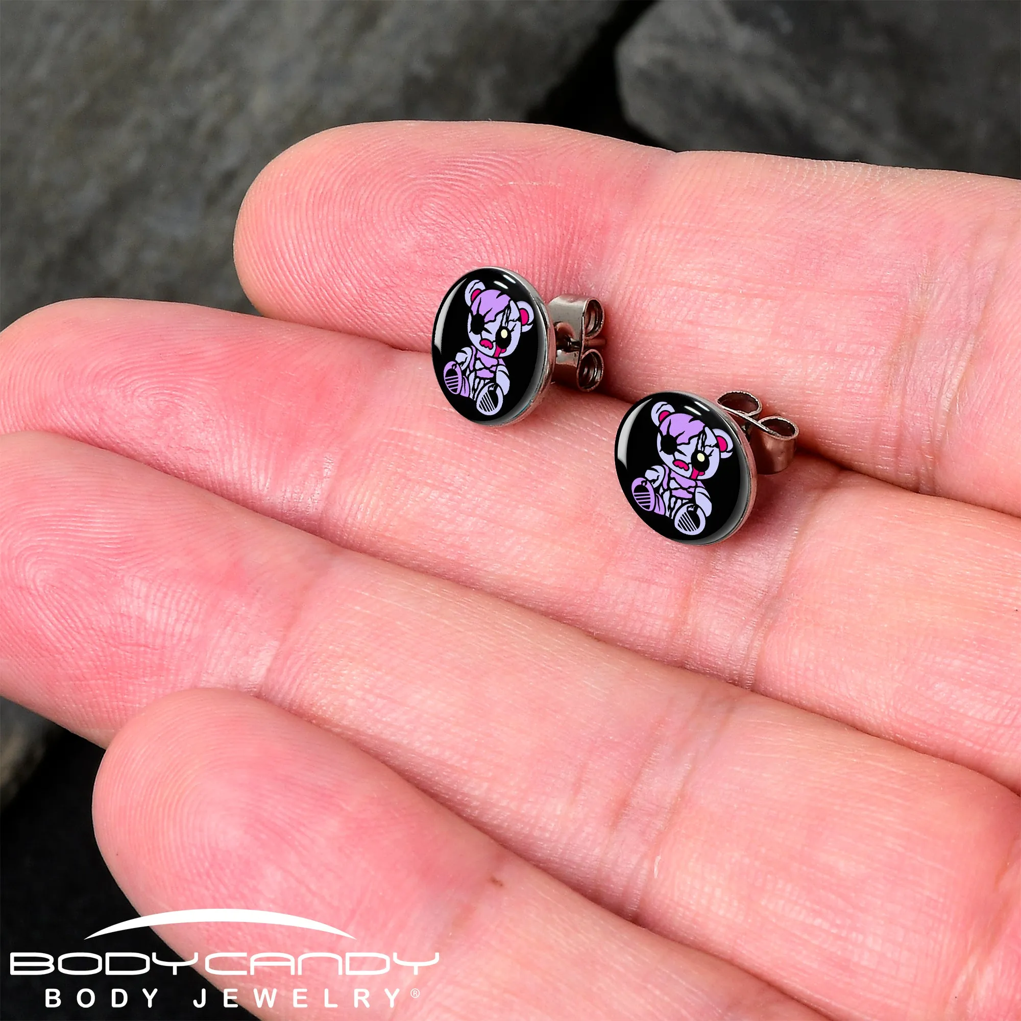 Attitude Teddy Bear Stud Earrings