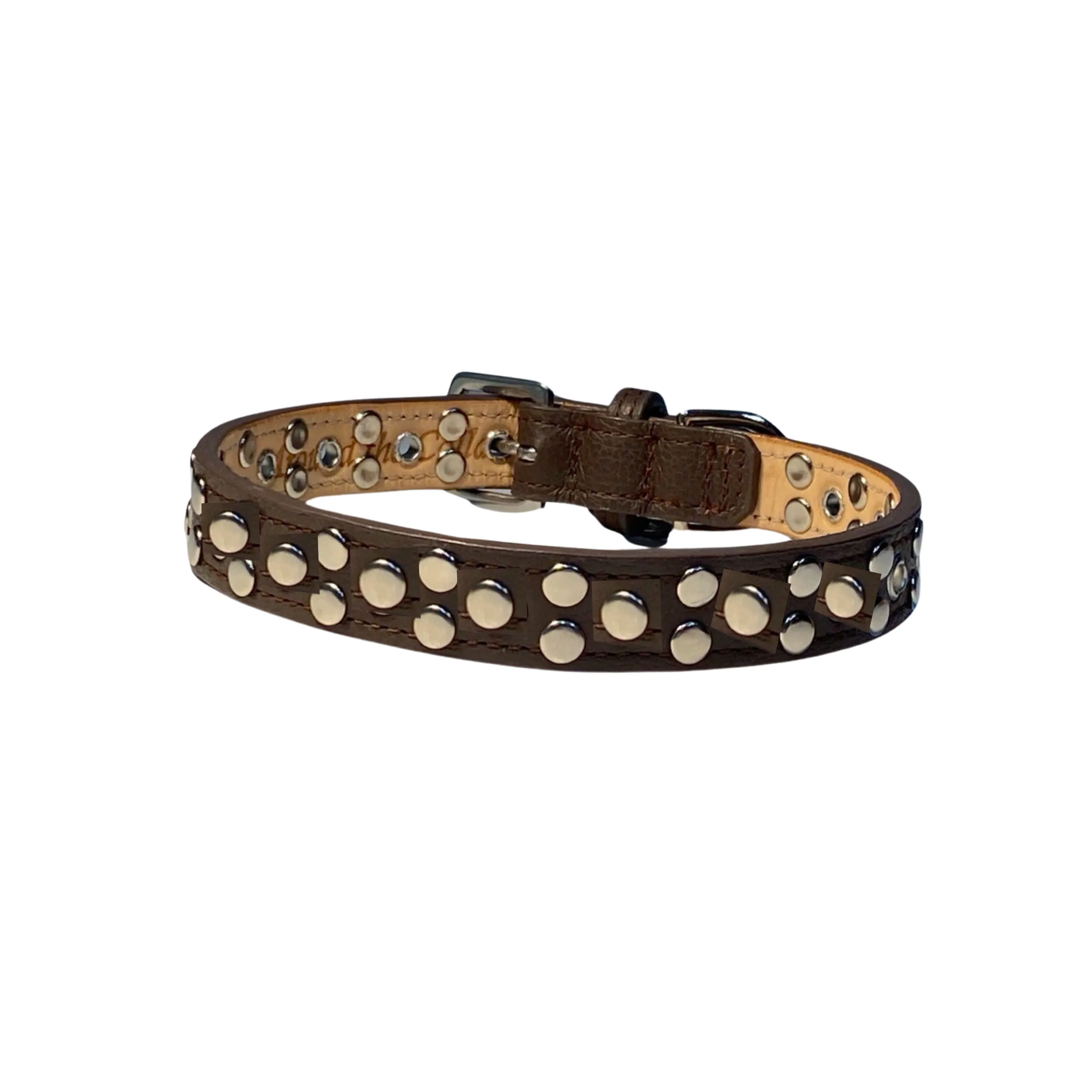 Bells Stud Cluster Leather Dog Collar