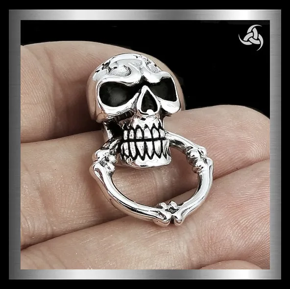 Biker Skull Wallet Chain Connector Concho Sterling Silver