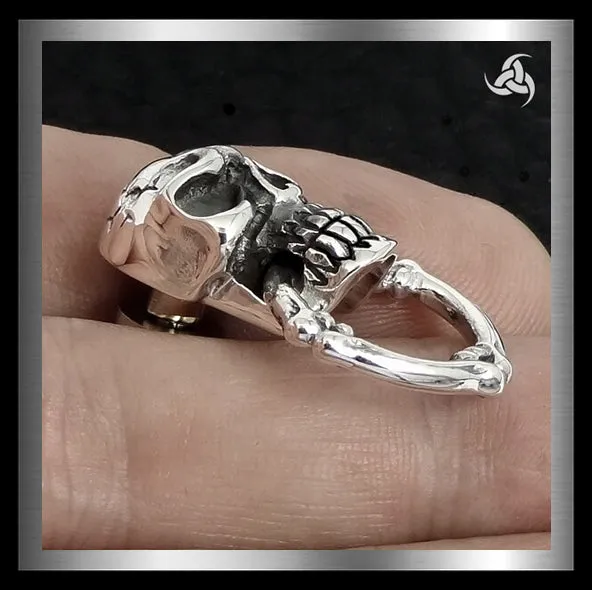 Biker Skull Wallet Chain Connector Concho Sterling Silver