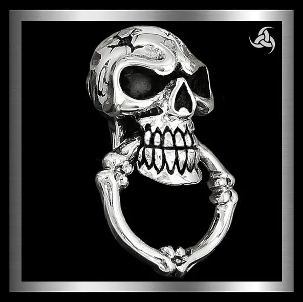 Biker Skull Wallet Chain Connector Concho Sterling Silver