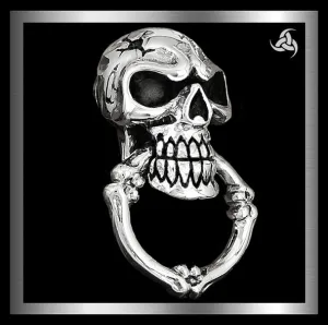 Biker Skull Wallet Chain Connector Concho Sterling Silver