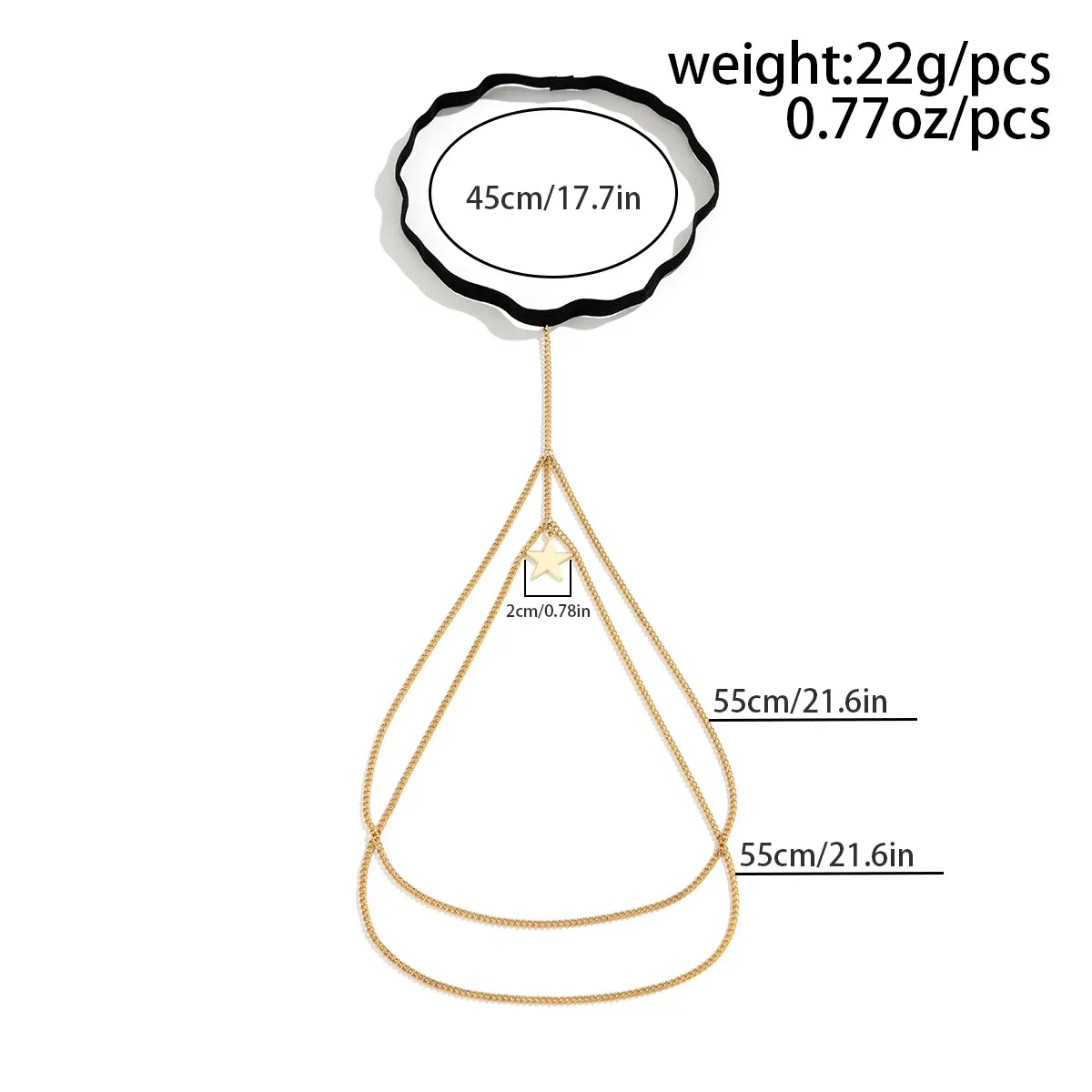 Black Elastic Band Thigh Chain