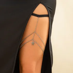 Black Elastic Band Thigh Chain