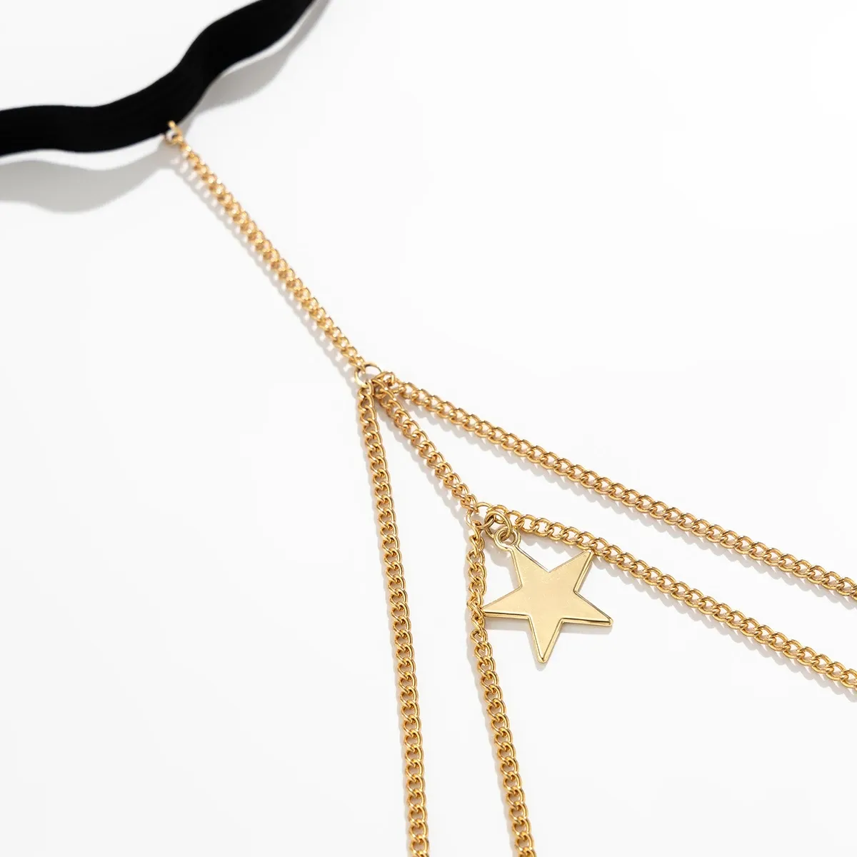 Black Elastic Band Thigh Chain