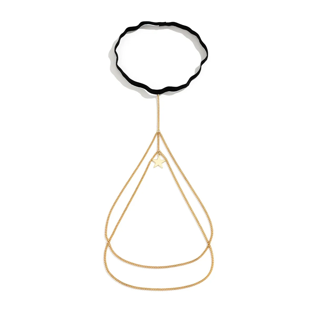 Black Elastic Band Thigh Chain