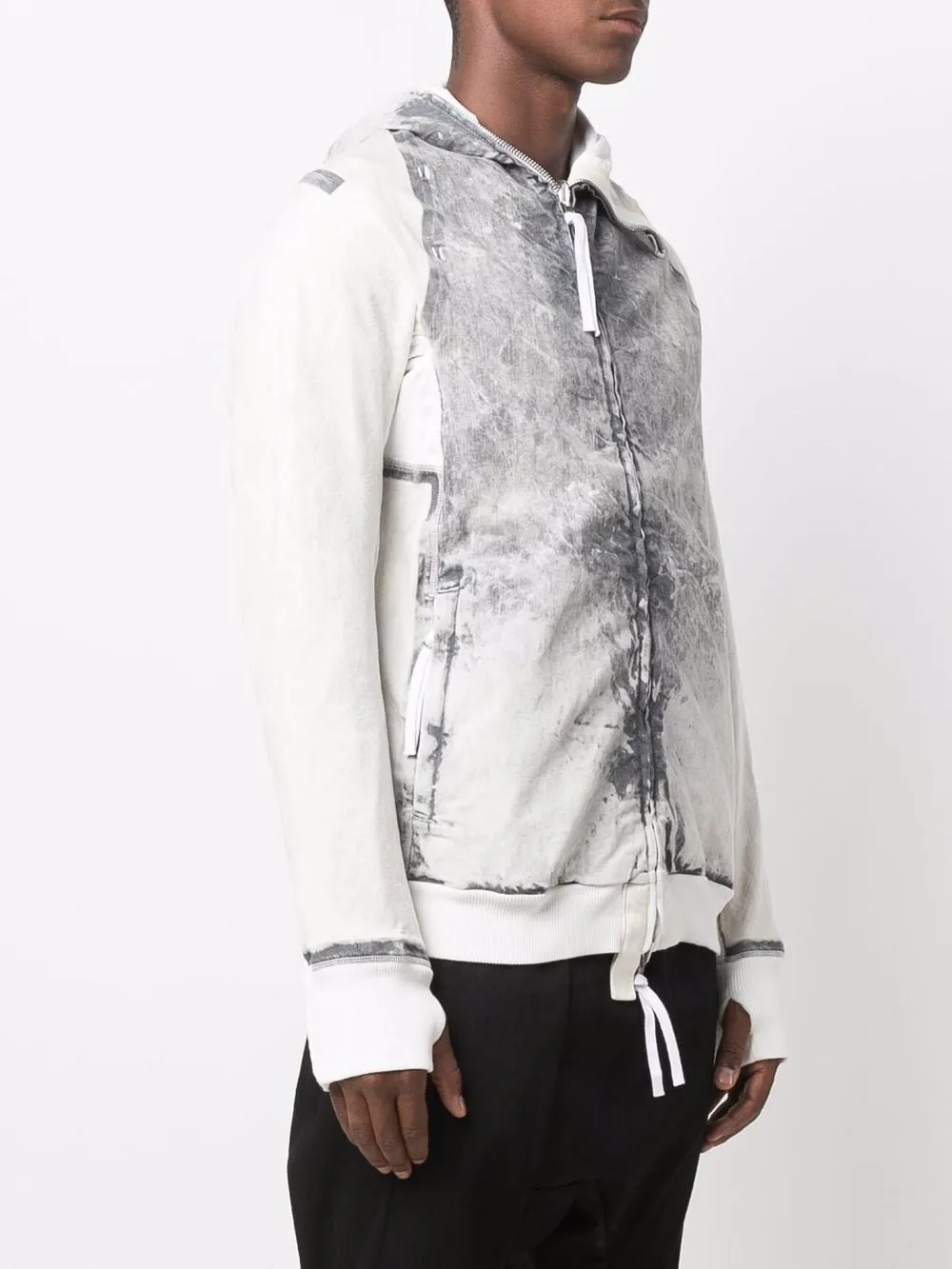 Boris Bidjan Saberi distressed-effect zipped hoodie