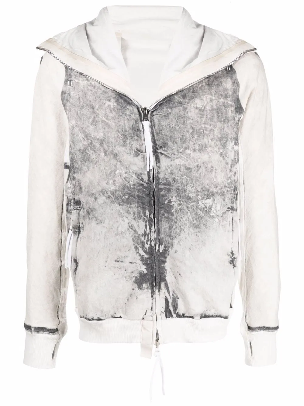 Boris Bidjan Saberi distressed-effect zipped hoodie