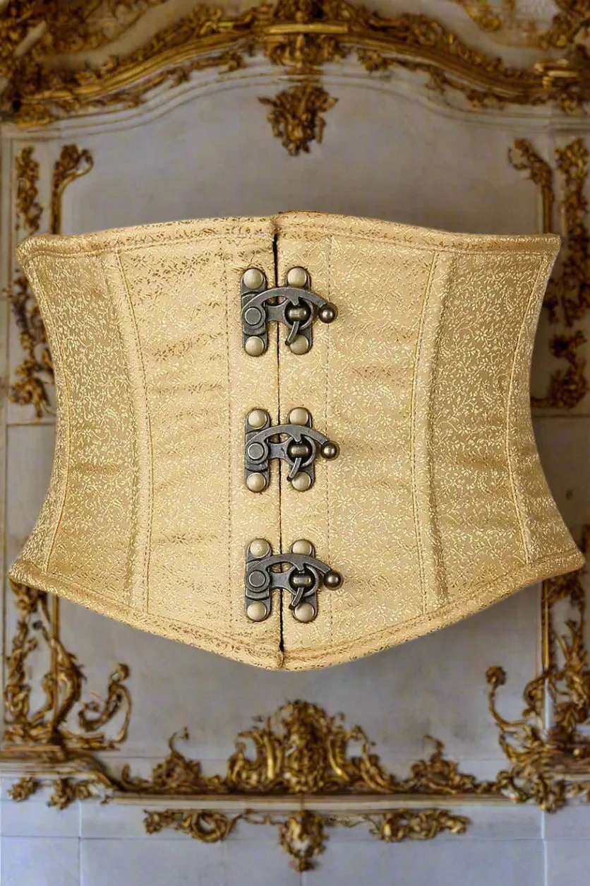 Brocade Steel Boned Mini Cincher with Clasps