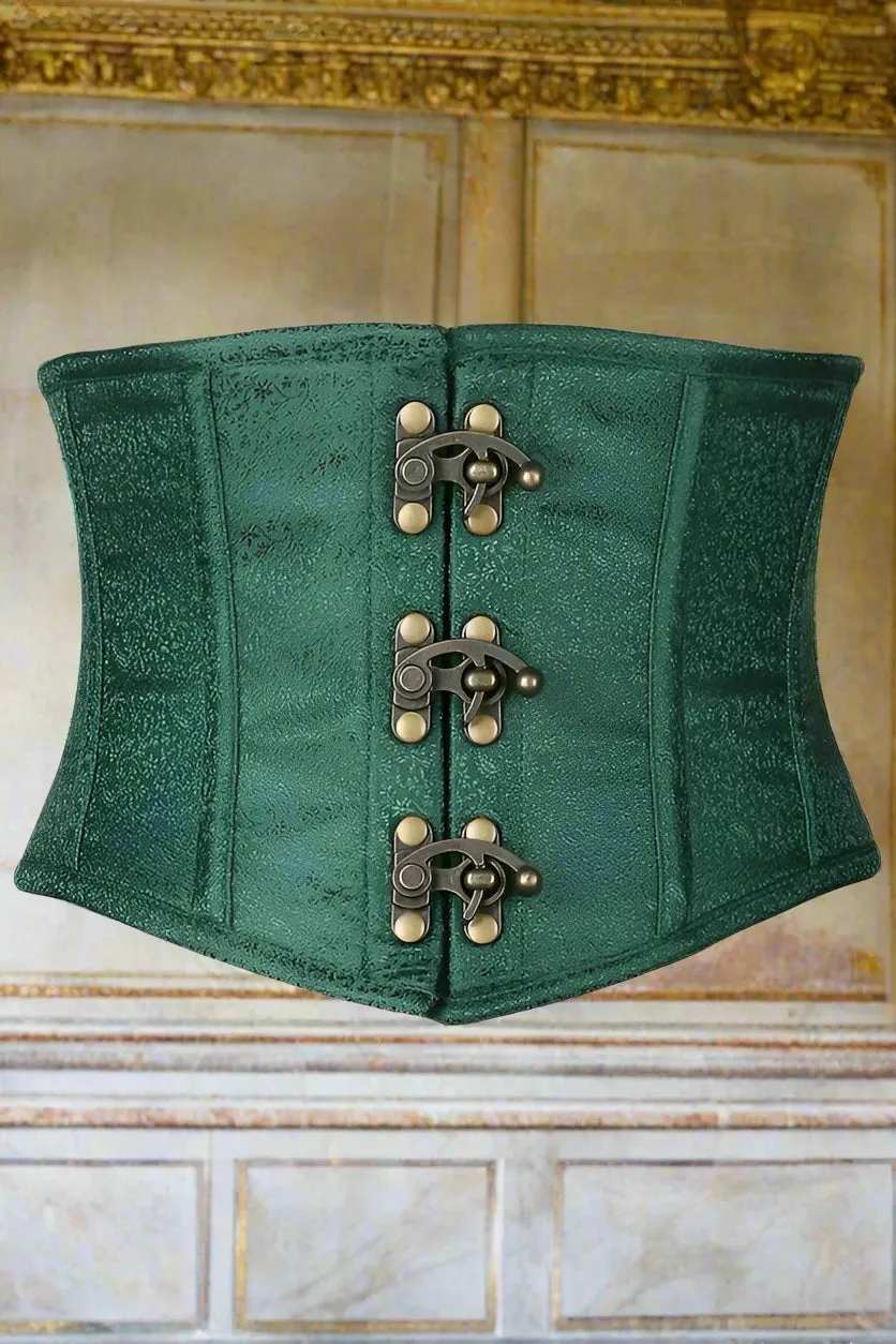 Brocade Steel Boned Mini Cincher with Clasps