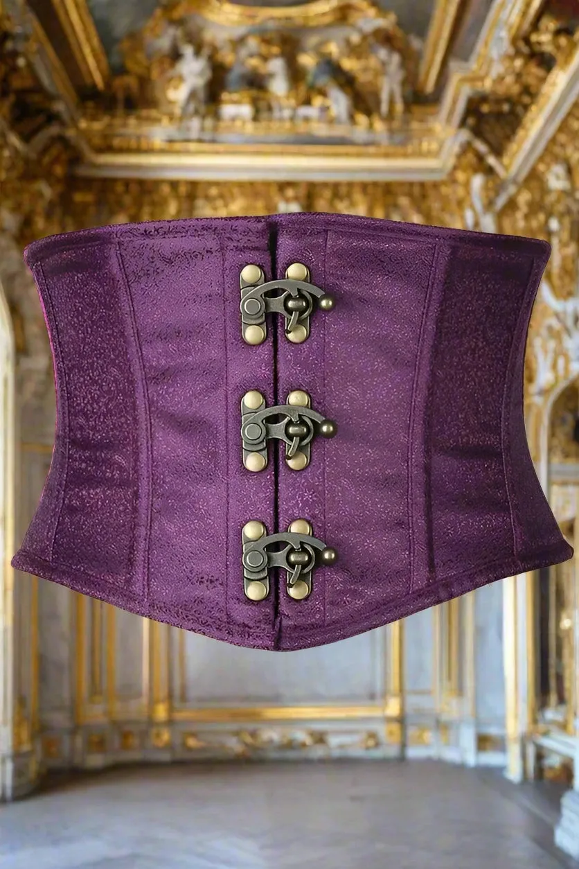 Brocade Steel Boned Mini Cincher with Clasps