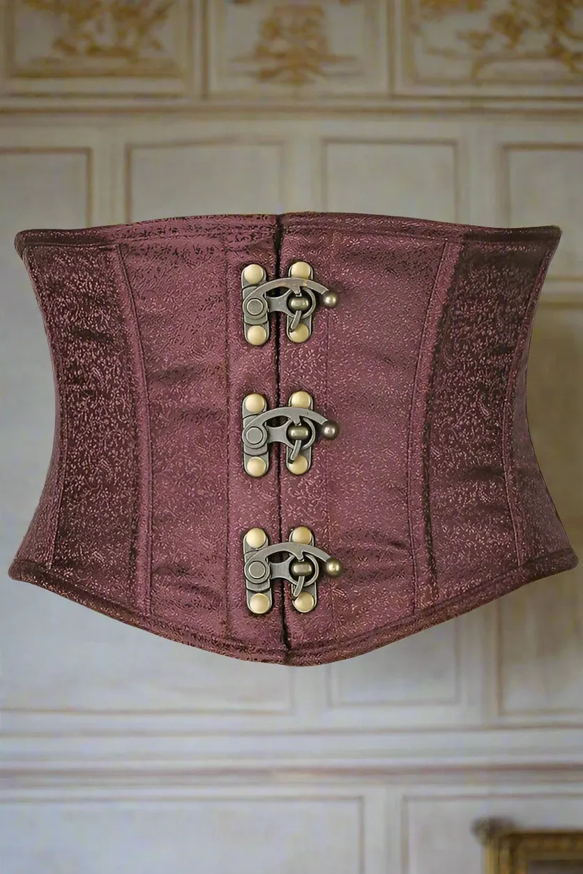 Brocade Steel Boned Mini Cincher with Clasps