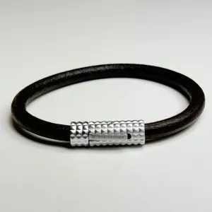Brown leather Diamond Giza bracelet