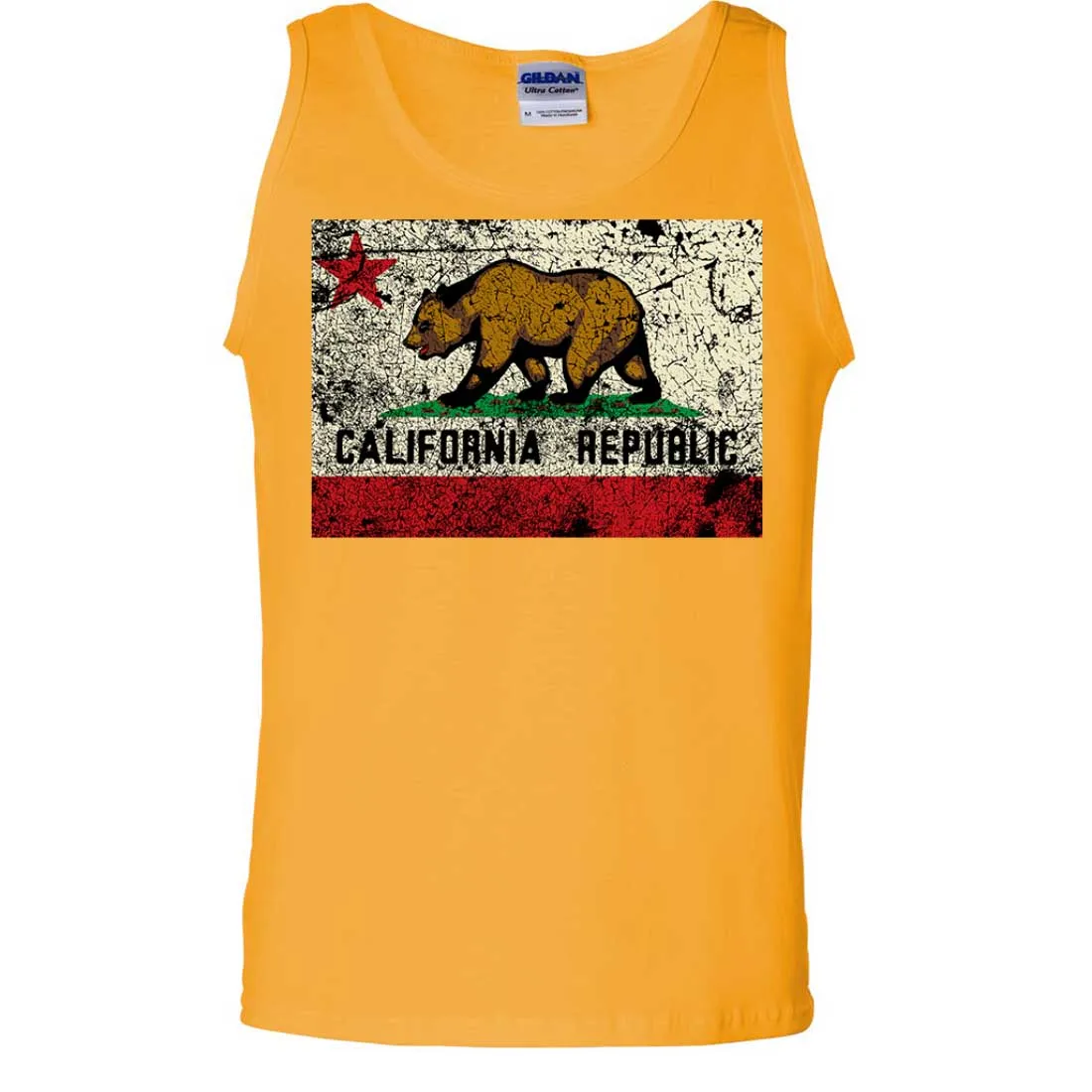 California State Flag Distressed Asst Colors Tank Top