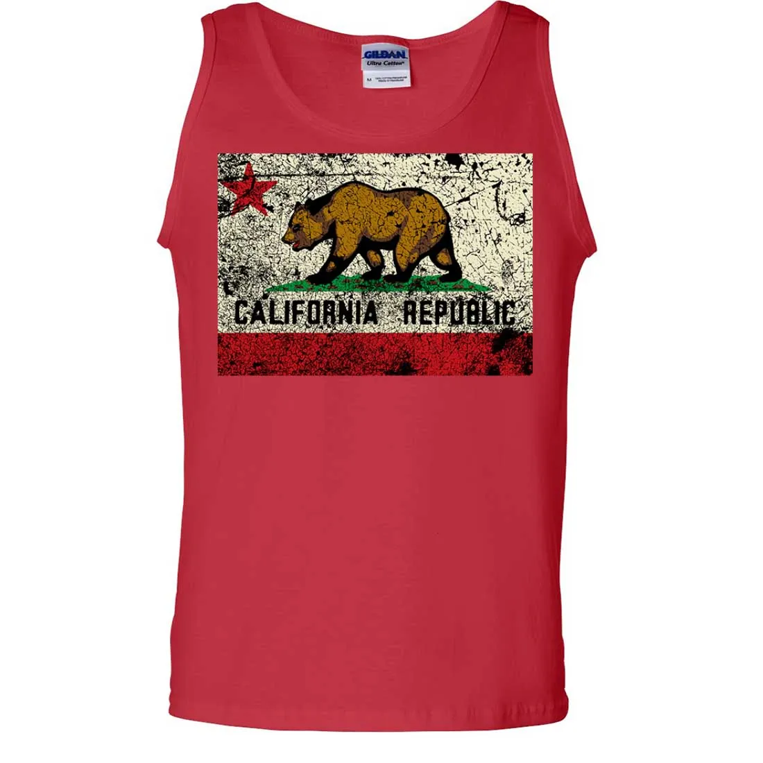 California State Flag Distressed Asst Colors Tank Top