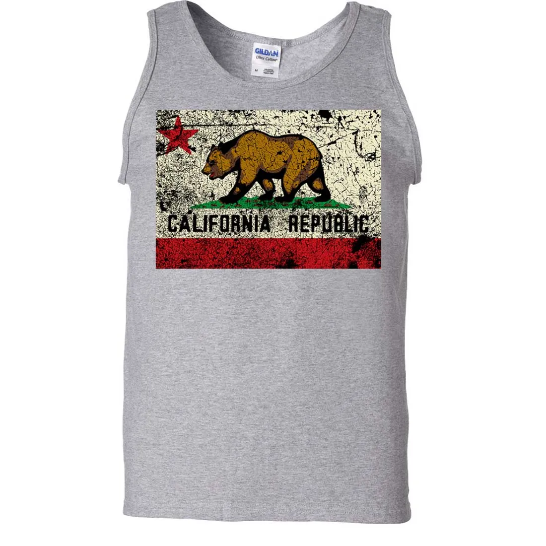 California State Flag Distressed Asst Colors Tank Top