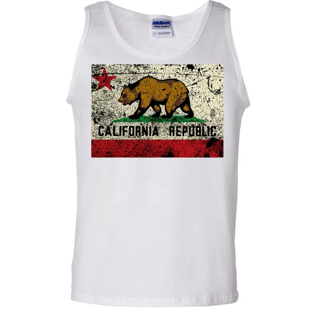 California State Flag Distressed Asst Colors Tank Top