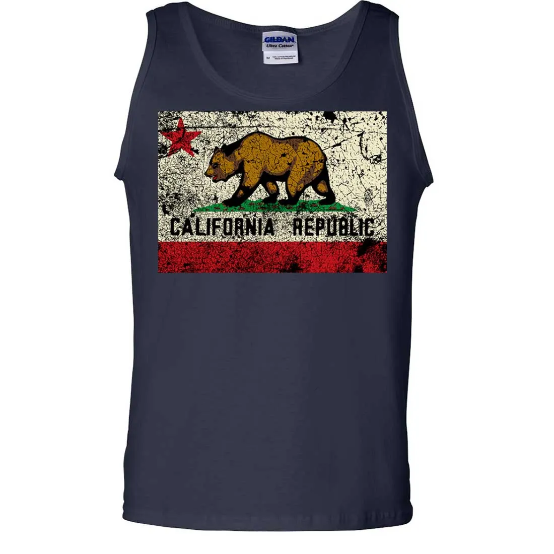 California State Flag Distressed Asst Colors Tank Top