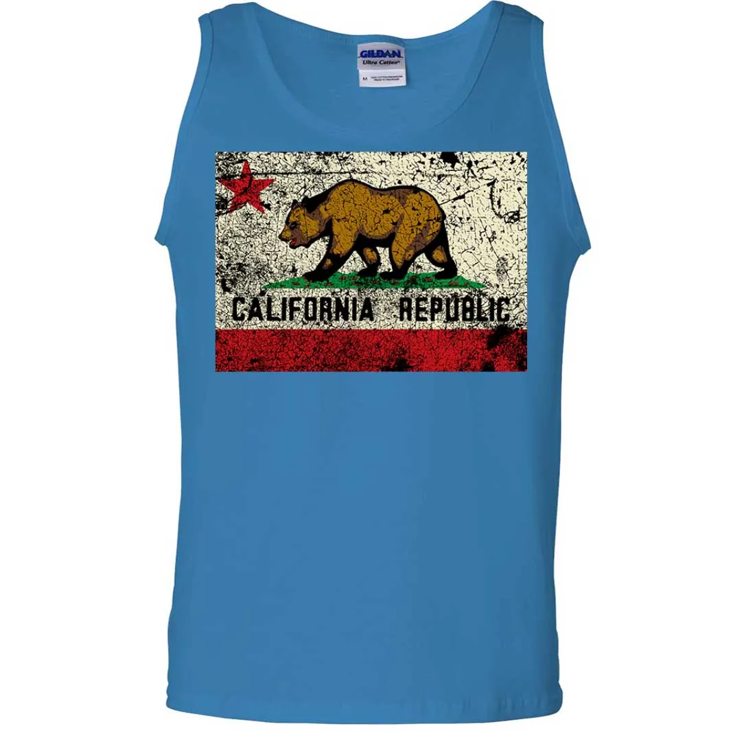 California State Flag Distressed Asst Colors Tank Top