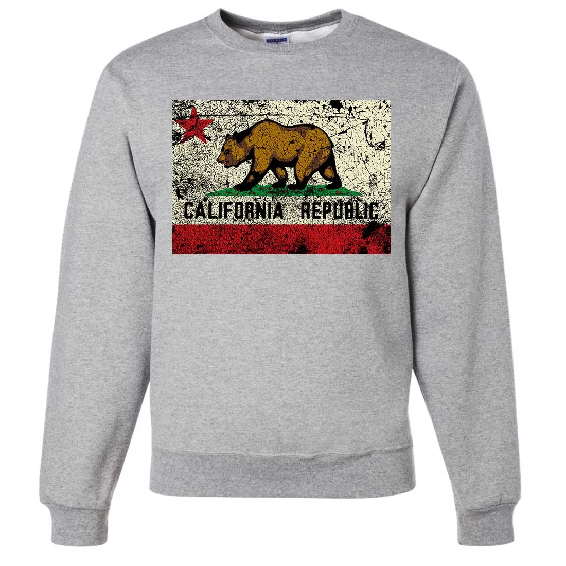 California State Flag Distressed Crewneck Sweatshirt