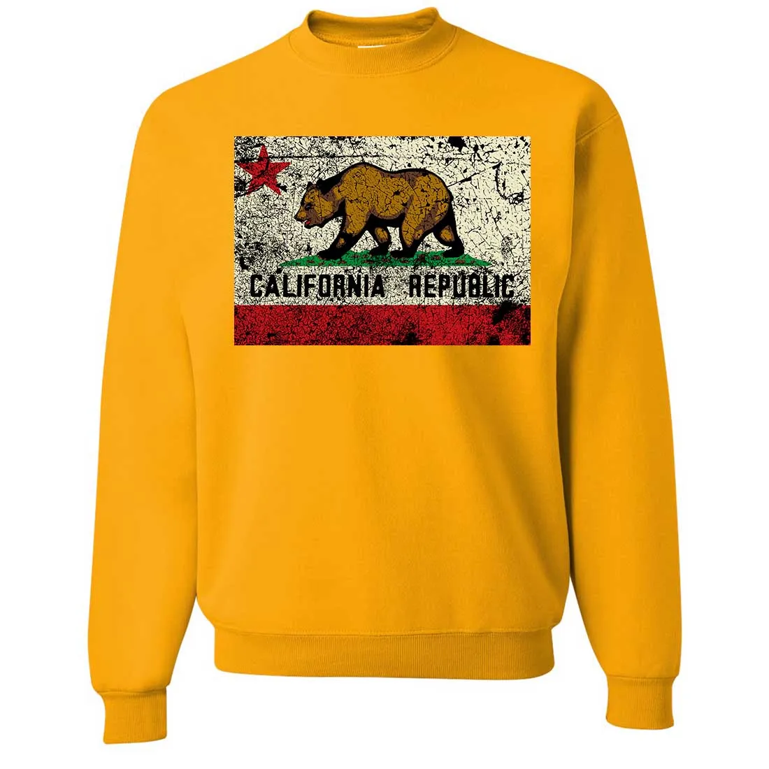 California State Flag Distressed Crewneck Sweatshirt