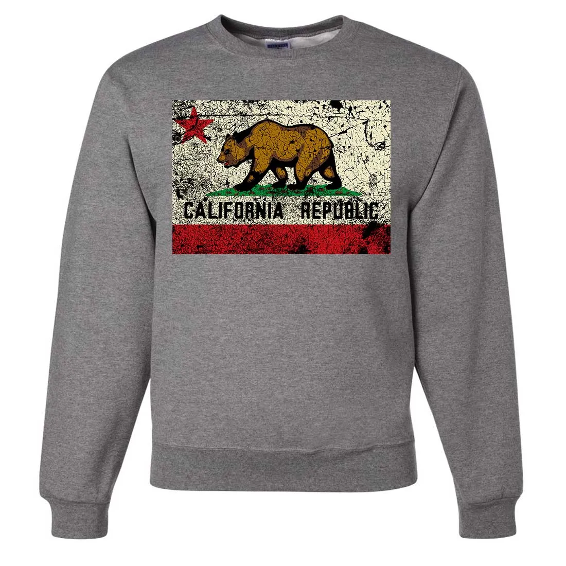 California State Flag Distressed Crewneck Sweatshirt