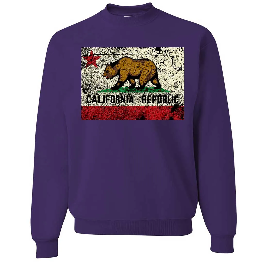 California State Flag Distressed Crewneck Sweatshirt