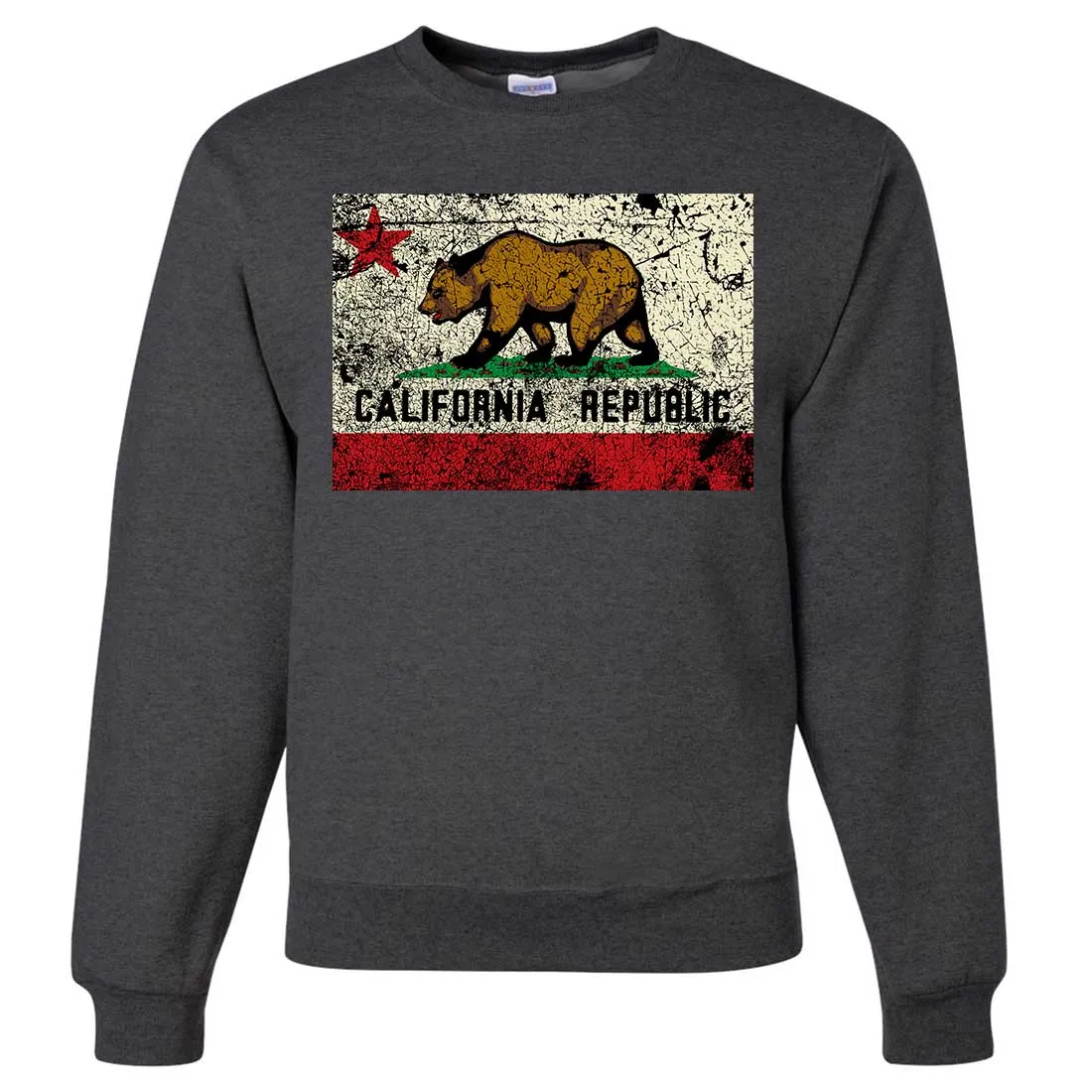 California State Flag Distressed Crewneck Sweatshirt