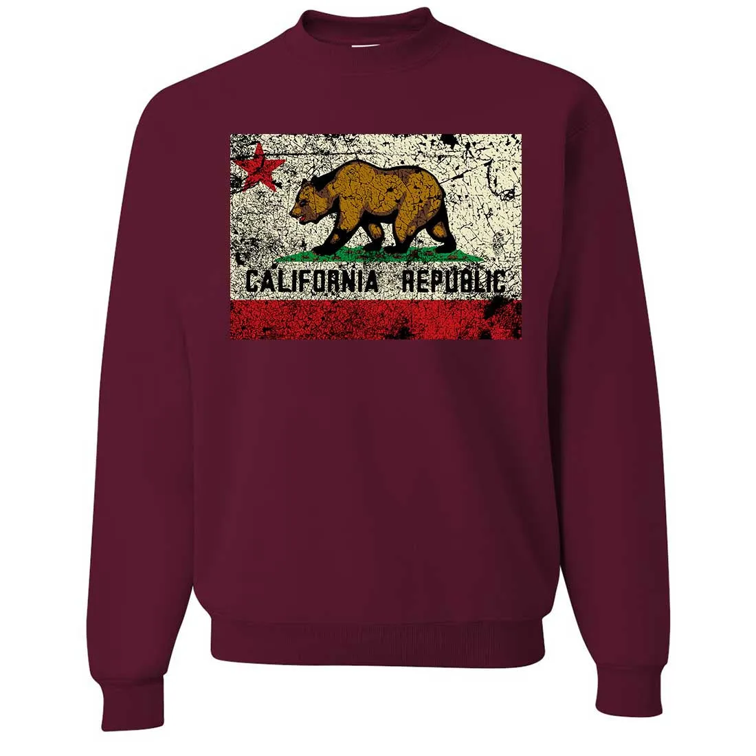 California State Flag Distressed Crewneck Sweatshirt