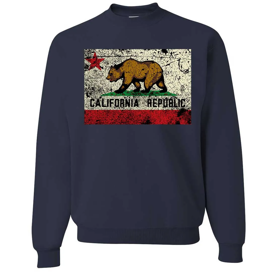 California State Flag Distressed Crewneck Sweatshirt