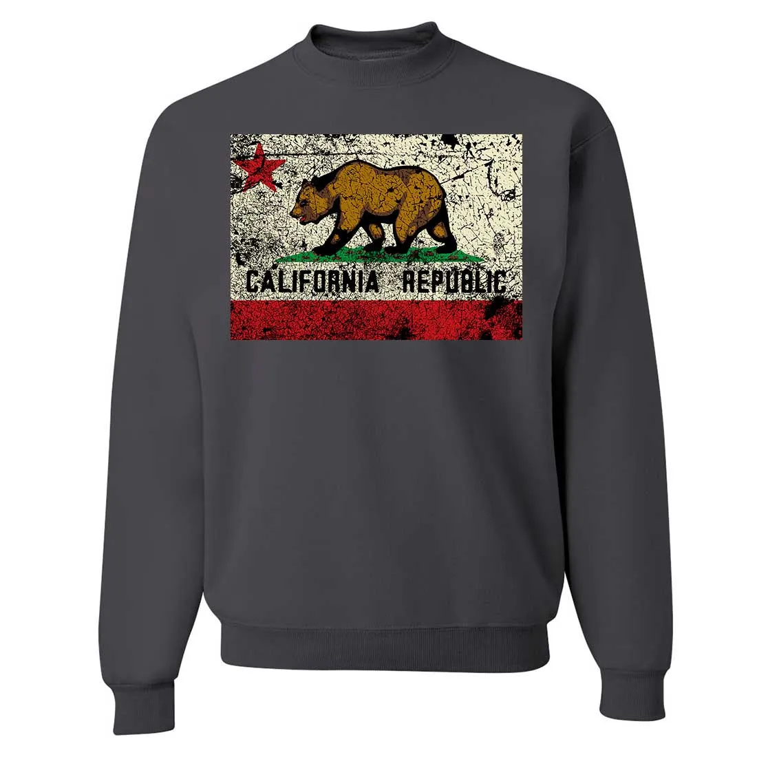 California State Flag Distressed Crewneck Sweatshirt