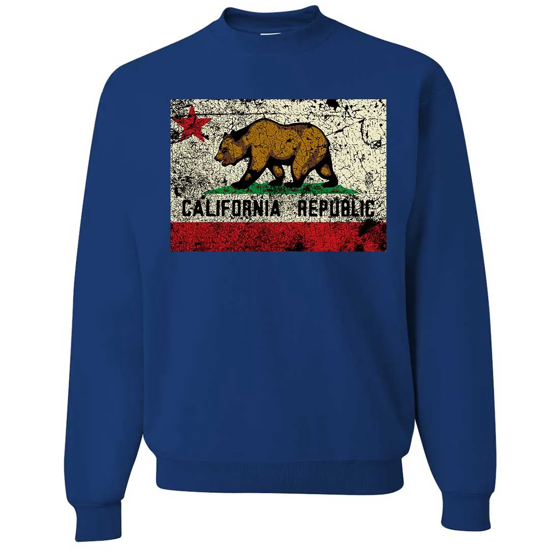 California State Flag Distressed Crewneck Sweatshirt