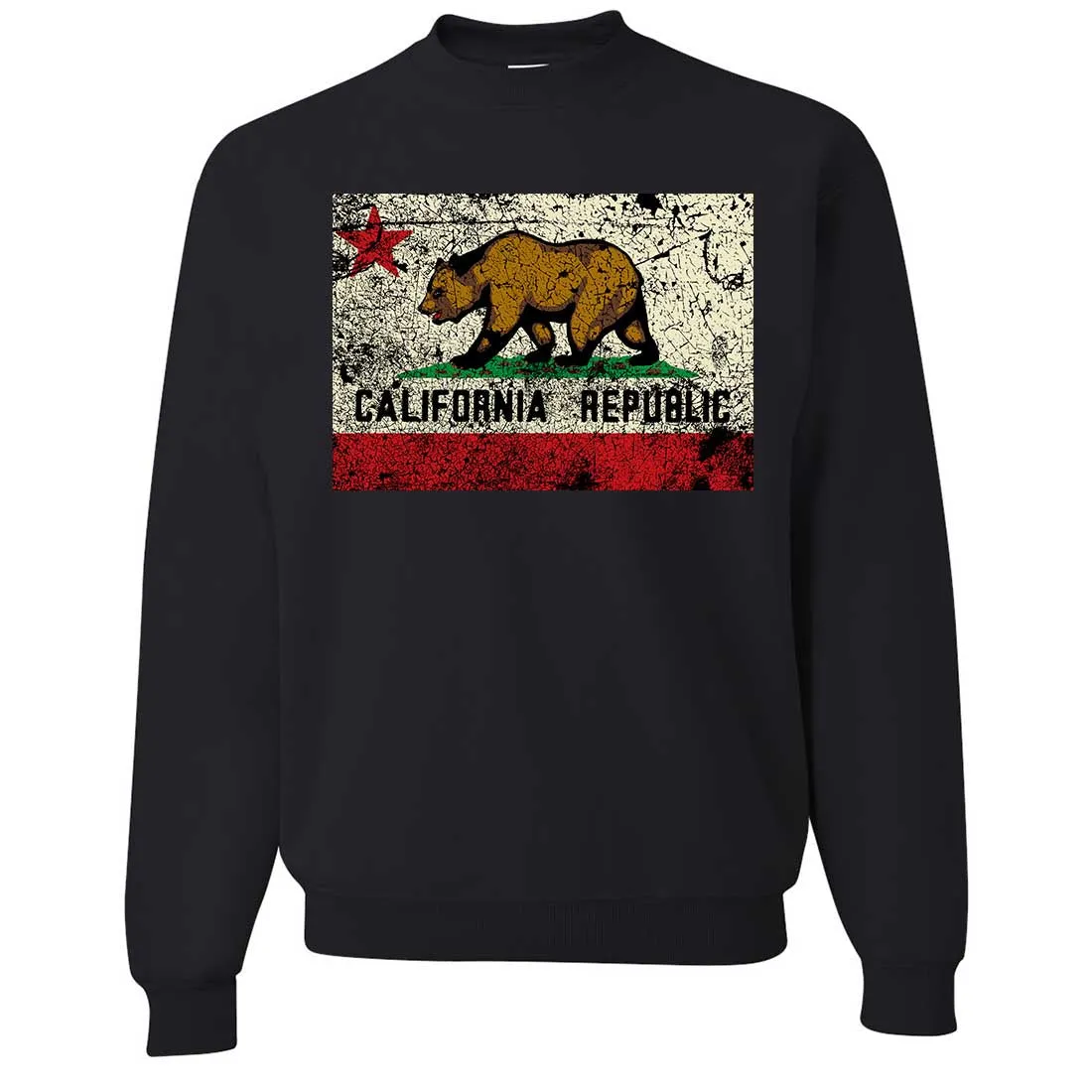 California State Flag Distressed Crewneck Sweatshirt