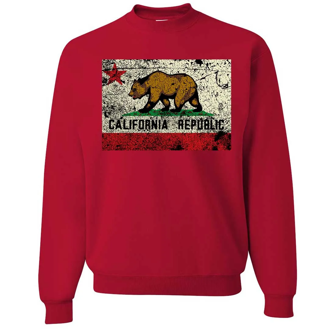 California State Flag Distressed Crewneck Sweatshirt