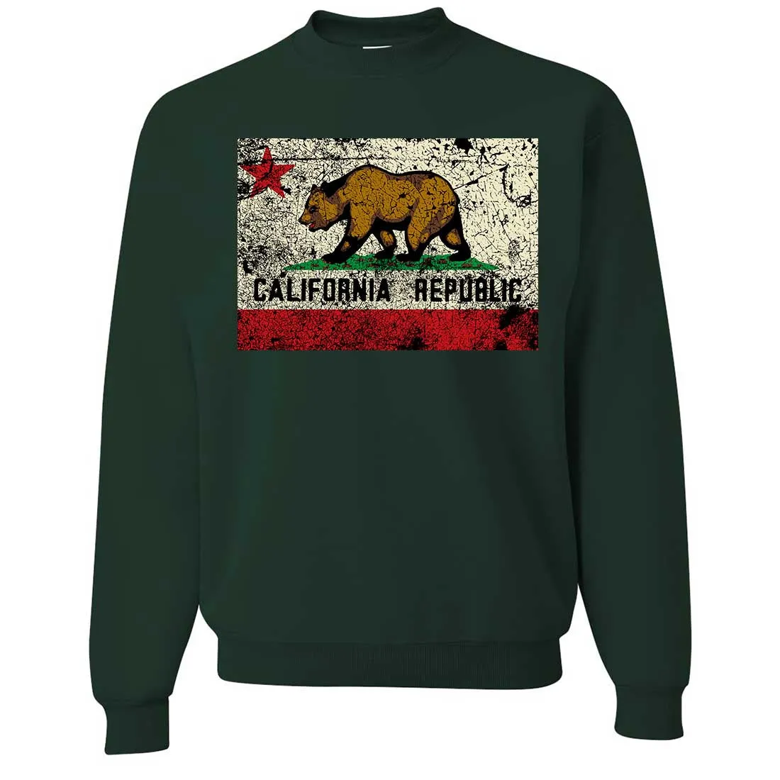 California State Flag Distressed Crewneck Sweatshirt