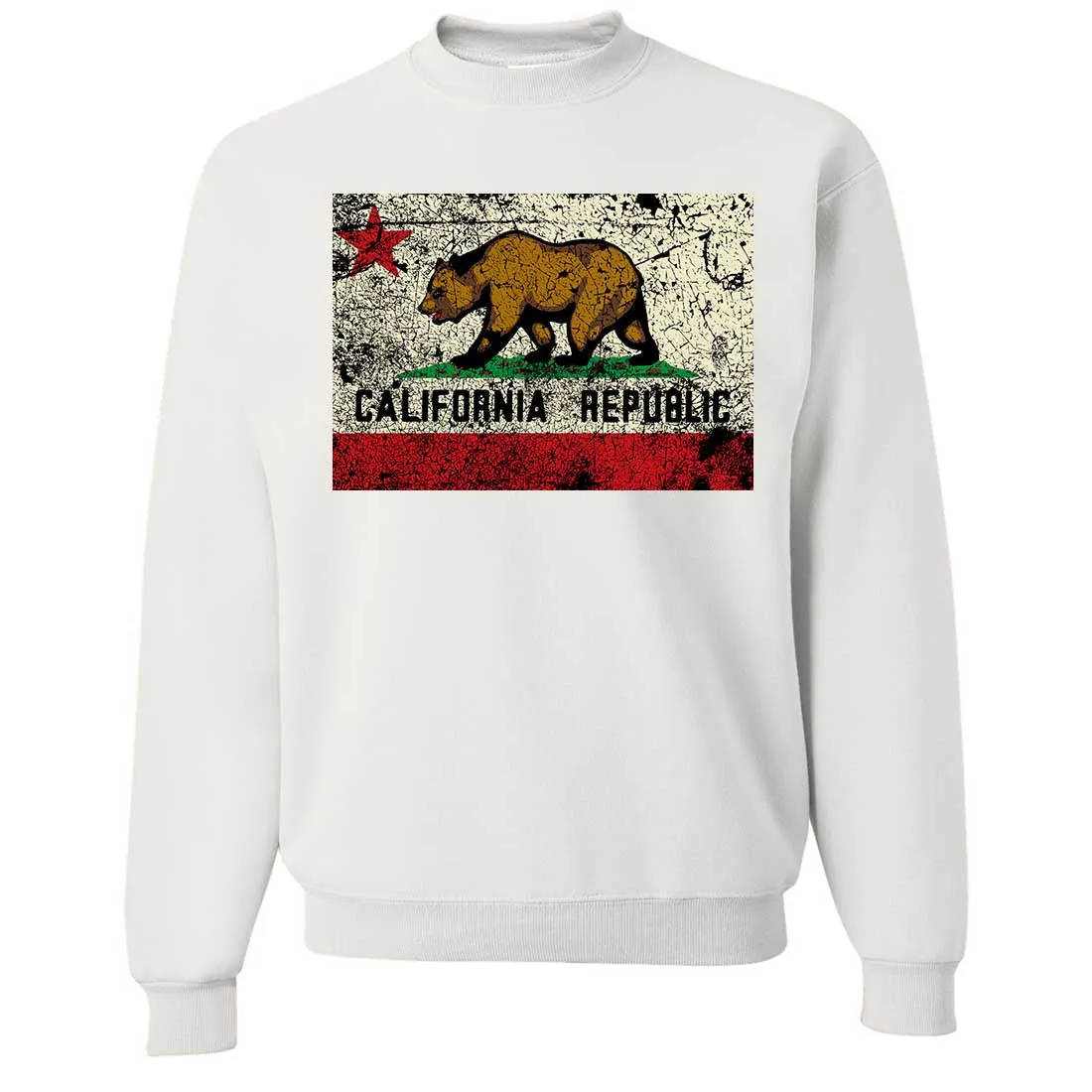 California State Flag Distressed Crewneck Sweatshirt