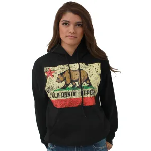 California State Flag Distressed Vintage Asst Colors Hoodie